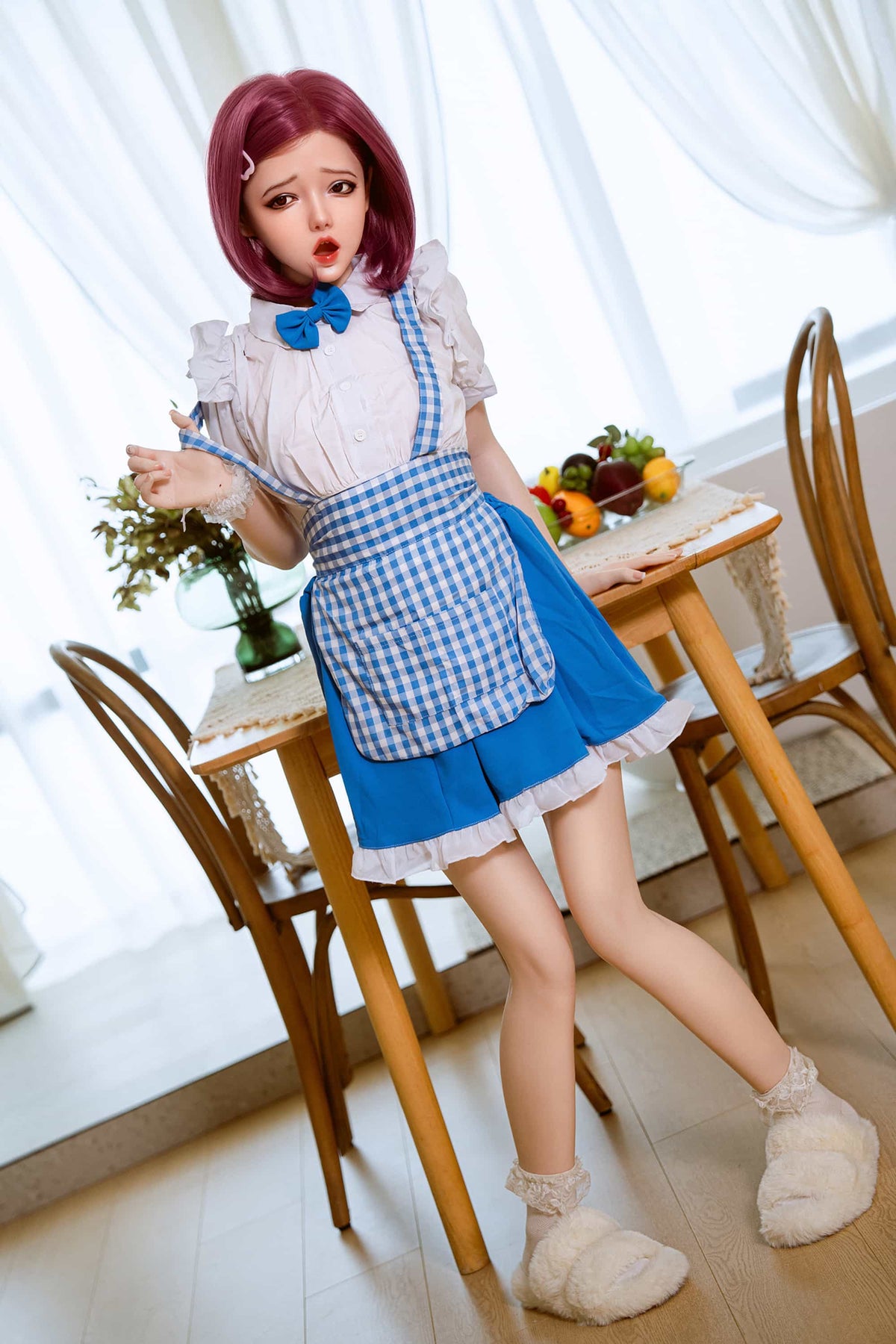 Bonnie:150Cm Asian Short Hair Teen Silicon Head+Real Oral Sex Dolls【Best-In-Class】